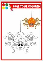 libro para colorear para niños. araña vector