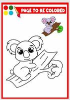 libro para colorear para niños. coala vector