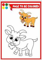 coloring book for kids. goat vector