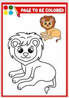 coloring book for kids. lion vector