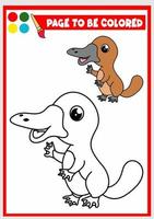 coloring book for kids. platypus vector