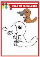 coloring book for kids. platypus vector