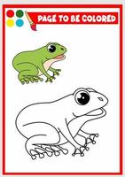 coloring book for kids. frog vector