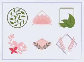 icons collection nature badge vector