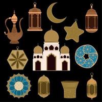 conjunto de iconos de eid mubarak vector