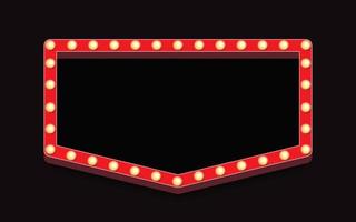 Retro lightbox vector frame realistic style