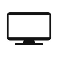 Icono de tv color negro aislado sobre fondo blanco. vector