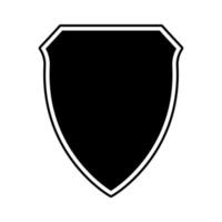 Shield vector black color isolated on white background