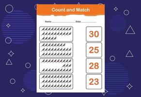 Count and match with the correct number. Count how many birds and choose the correct number vector