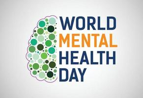 día mundial de la salud mental 10 de octubre, ilustración vectorial. enfermedad mental vector