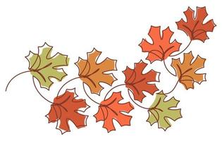maple leaf branch decorative vector illustration
