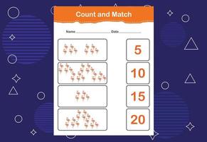 Count and match with the correct number. Count how many birds and choose the correct number vector