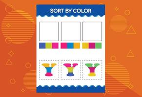 Alphabet Y sorts by color for kids. Good for school and kindergarten projects vector