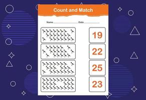 Count and match with the correct number. Count how many birds and choose the correct number vector