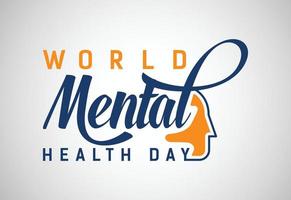 día mundial de la salud mental 10 de octubre, ilustración vectorial. enfermedad mental vector
