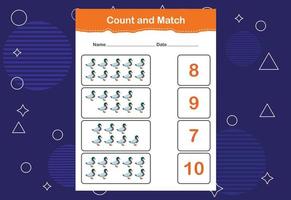 Count and match with the correct number. Count how many birds and choose the correct number vector