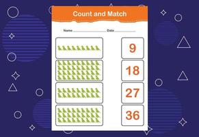 Count and match with the correct number. Count how many birds and choose the correct number vector