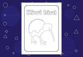 Bird coloring page or books for kids. Vector illustration