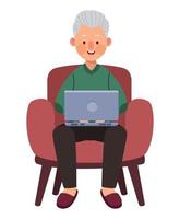 old man in sofa vector