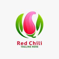 diseño de logotipo de chile rojo vector