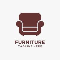 Sofa furniture logo design vector