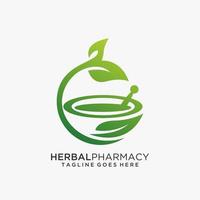 Herbal pharmacy logo design vector