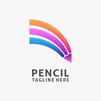 diseño de logotipo de lápiz colorido vector