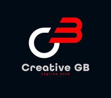 Creative G and B letter combination logo design. Linear animated corporate sports logo. Unique custom minimal design template vector illustration.