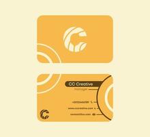 tarjeta de presentación corporativa tarjeta que comienza con la letra c. tarjeta de visita colorida original lineal. Plantilla de tarjeta prefabricada en el anverso y el reverso. vector