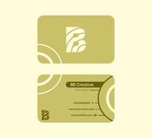 Corporate Business Card Card that starts with the letter B. Linear original colorful business card. Front and back sided pre-made card template. vector