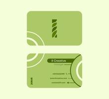 tarjeta de presentación corporativa tarjeta que comienza con la letra i. tarjeta de visita colorida original lineal. Plantilla de tarjeta prefabricada en el anverso y el reverso. vector