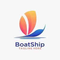 Abstract ship logo design vector