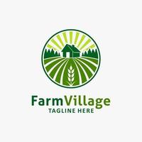 Farm village logo design vector