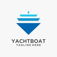 Yacht ship logo design vector