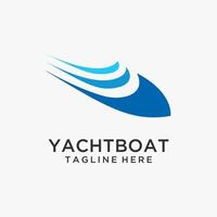 Yacht ship logo design vector