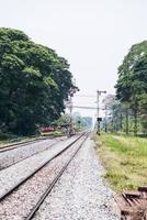 The automatic railroad crossing on the local road. photo