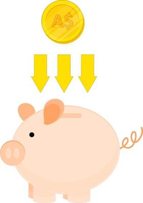 Australian vector hand drawn flag, Australian dollar