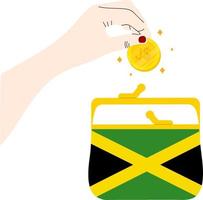 Jamaica Flag vector hand drawn flag, Jamaican Dollar vector hand drawn flag