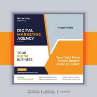 Digital Marketing Agency Corporate Social Media Post Banner Design, Modern Layout Vector Template, Set of Two Professional Business Square Banner Design