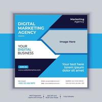 Digital Marketing Agency Corporate Social Media Post Banner Design, Modern Layout Vector Template, Set of Two Professional Business Square Banner Design