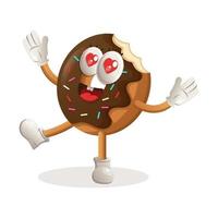 Donut mascot design cheerful and happy vector