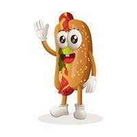 Cute hotdog mascot vector
