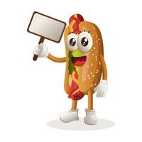 Cute hotdog mascot vector