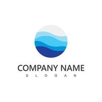 Wave Logo Template, Circle Business Company Icon vector