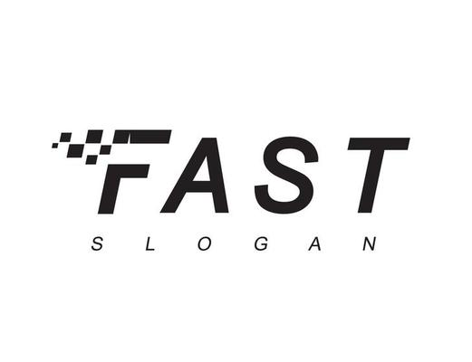 Fast Logo Using Race Flag Symbol
