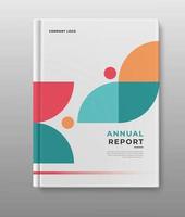 annual report geometric cover template vector