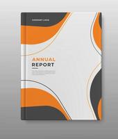 plantilla de portada geométrica de informe anual vector