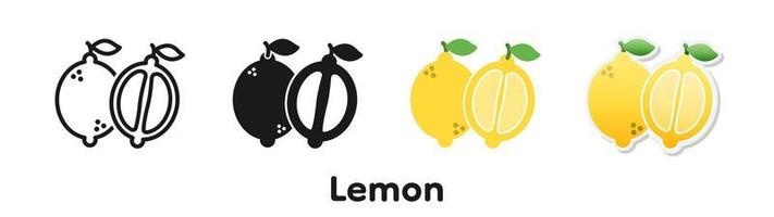 Vector icon set of Lemon.