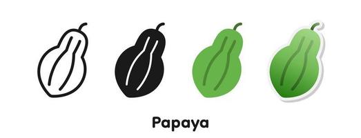 conjunto de iconos vectoriales de papaya. vector