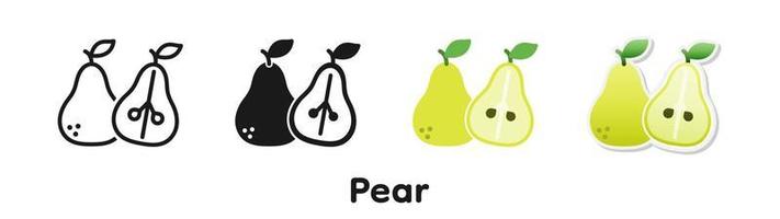 Vector icon set of Pear.